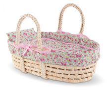 Load image into Gallery viewer, Corolle Wicker &amp; Floral Carry Bed 14&quot;
