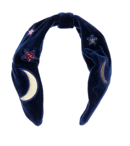 Mimi & Lula Bright Sky Embellished Velvet Alice Band