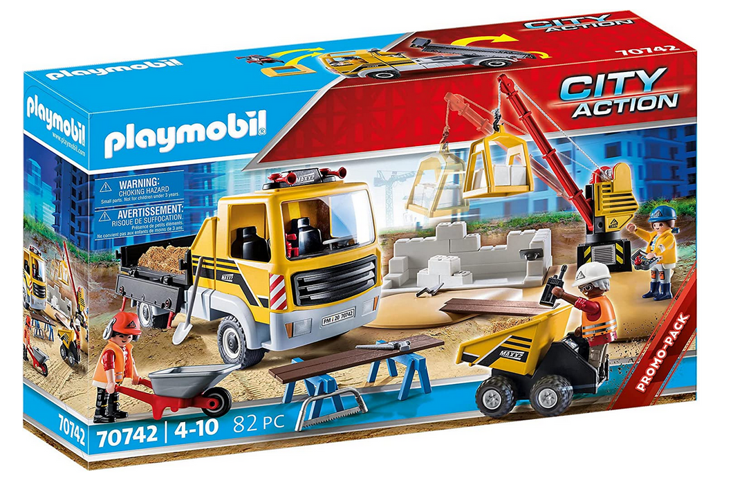 Playmobil Construction Site with Flatbed 70742