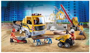 Playmobil Construction Site with Flatbed 70742
