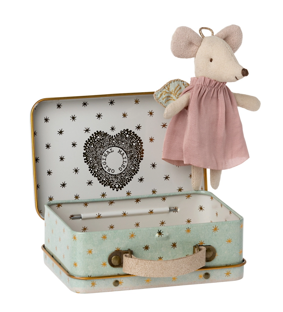 Maileg Angel Mouse in Suitcase