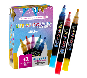 Life of Colour Glitter Medium Acrylic Paint Pens