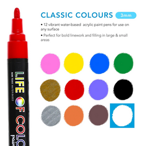 Life of Colour Classic Medium Acrylic Paint Pens