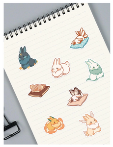 Stickers 40 Assorted Rabbits