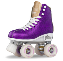 Load image into Gallery viewer, Disco GLAM Purple/Silver Roller Skates (Small j12-2)
