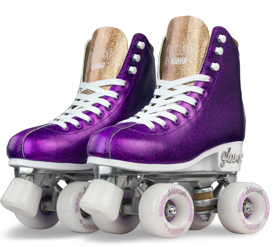 Disco GLAM Purple/Silver Roller Skates (Small j12-2)