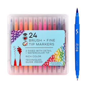I Heart Art Brush & Fine Tip Markers - Set of 24