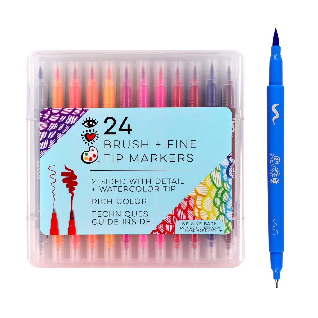 I Heart Art Brush & Fine Tip Markers - Set of 24