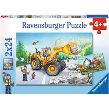 Load image into Gallery viewer, Ravensburger Diggers at Work 2 x 24 piece puzzles
