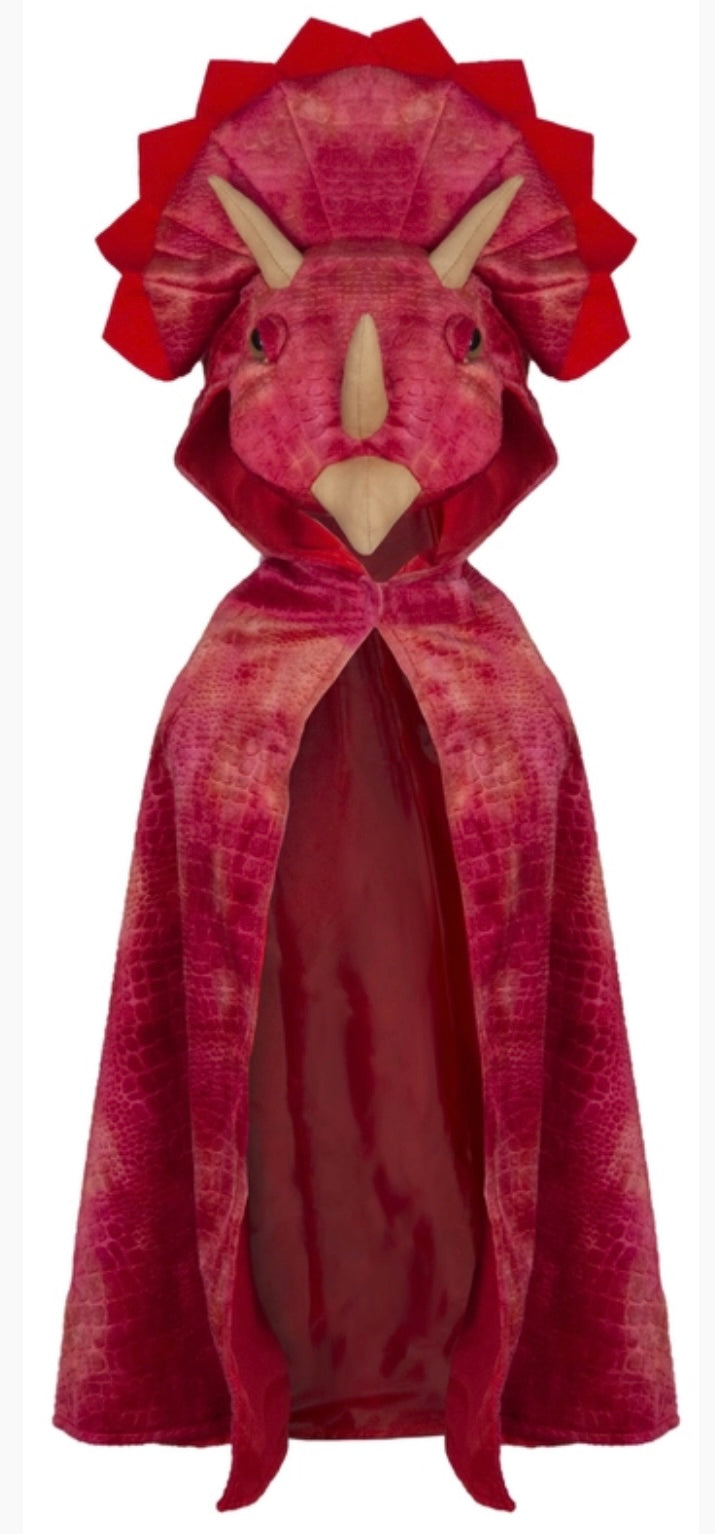 Great Pretenders Red Triceratops Hooded Cape