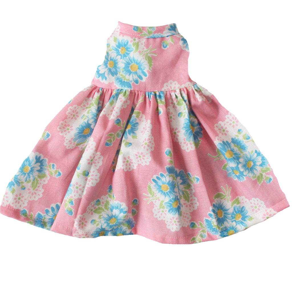 Alimrose Large Doll Dress (40-45cm) Blue Pink Daisy