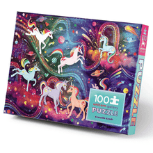 Load image into Gallery viewer, Crocodile Creek Holographic Unicorn Galaxy Puzzle - 100 Piece
